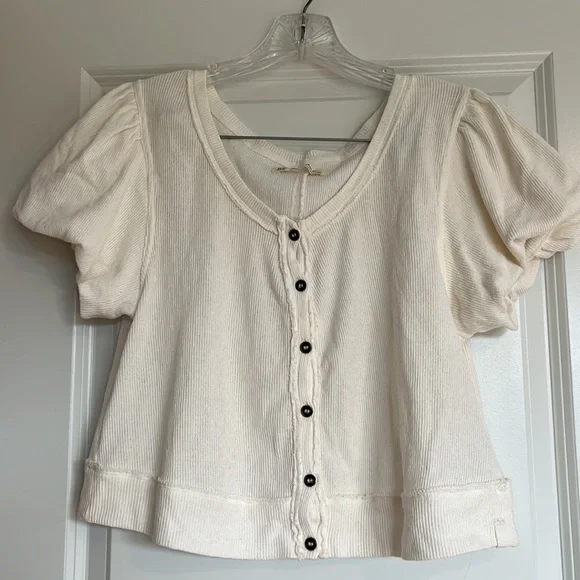 Free People Puff Sleeve Blouse - Picture 2 of 6